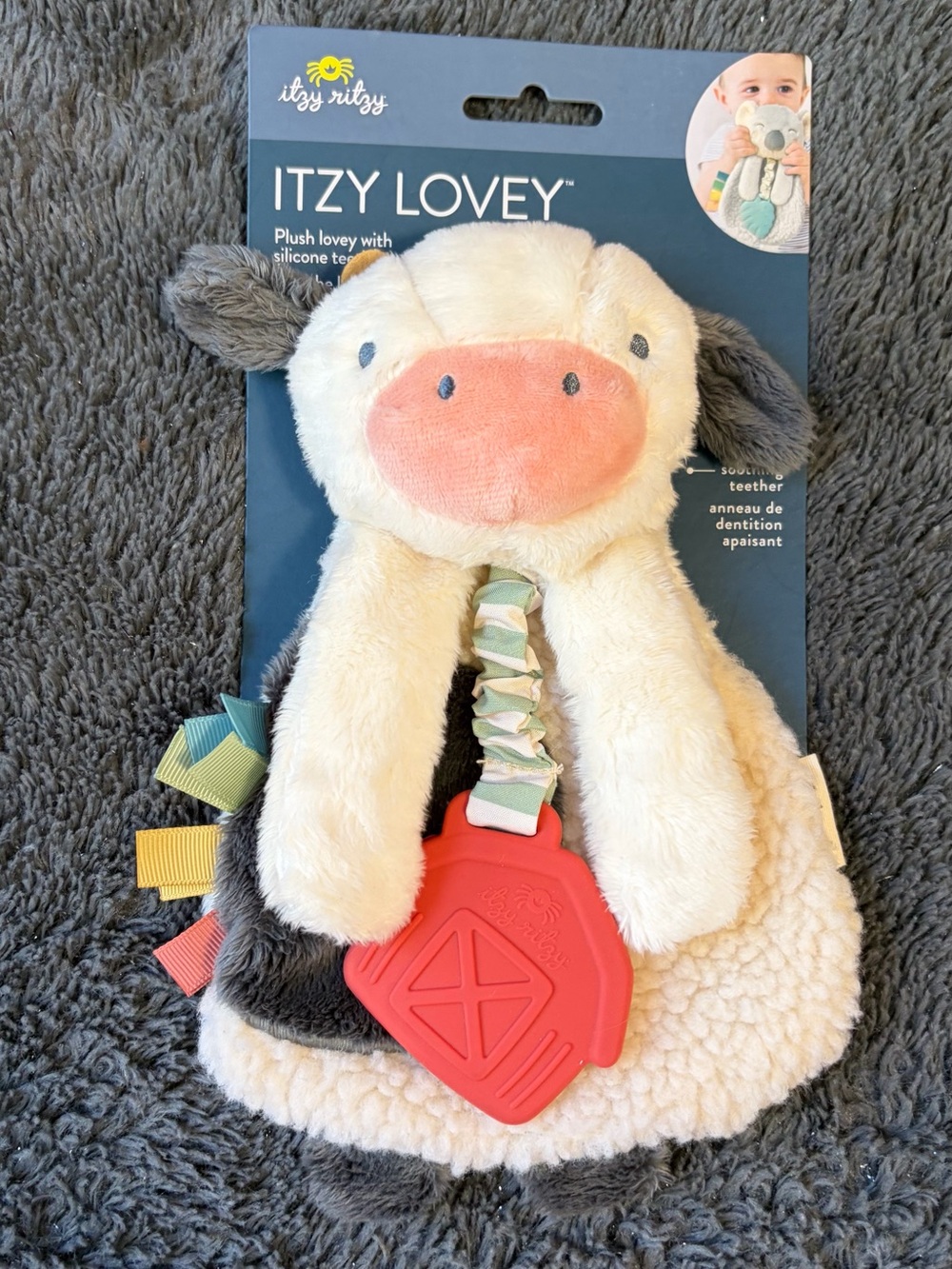 Itzy Lovey Plush Cow Teether